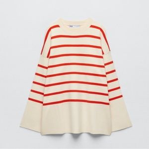 Zara FW22 Oversized Striped Sweater | Sz S/M